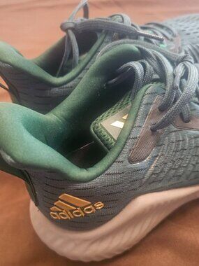 adidas Alphabounce Shoe - Unisex Running Dark Green/Gold Metallic/Green Mens (9)